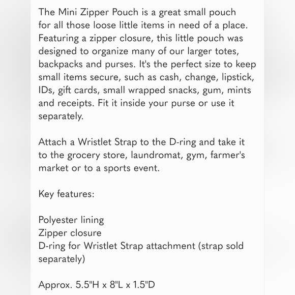 USED Thirty-One Mini Zipper Pouch - Picture 3 of 3